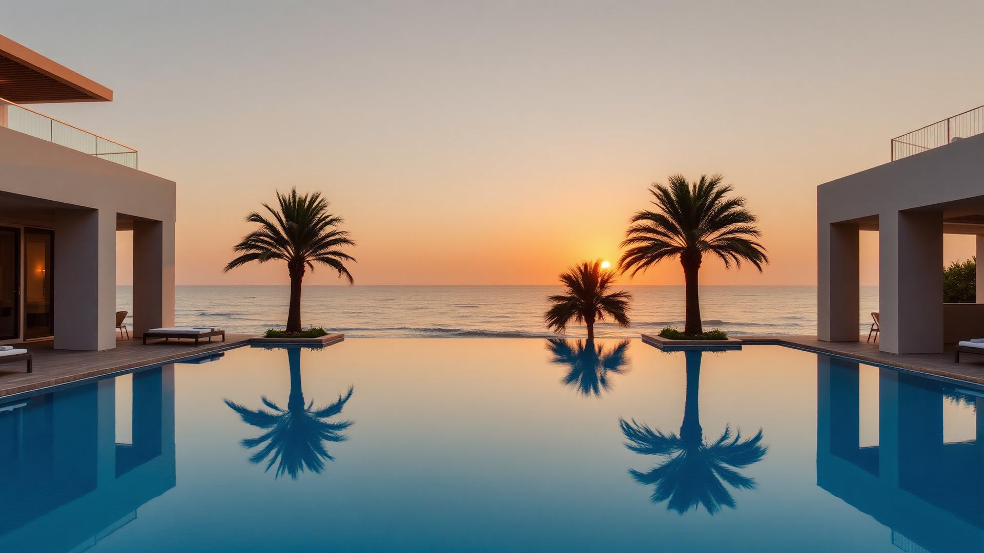 Alojamento de luxo à beira-mar em Angola ao pôr do sol